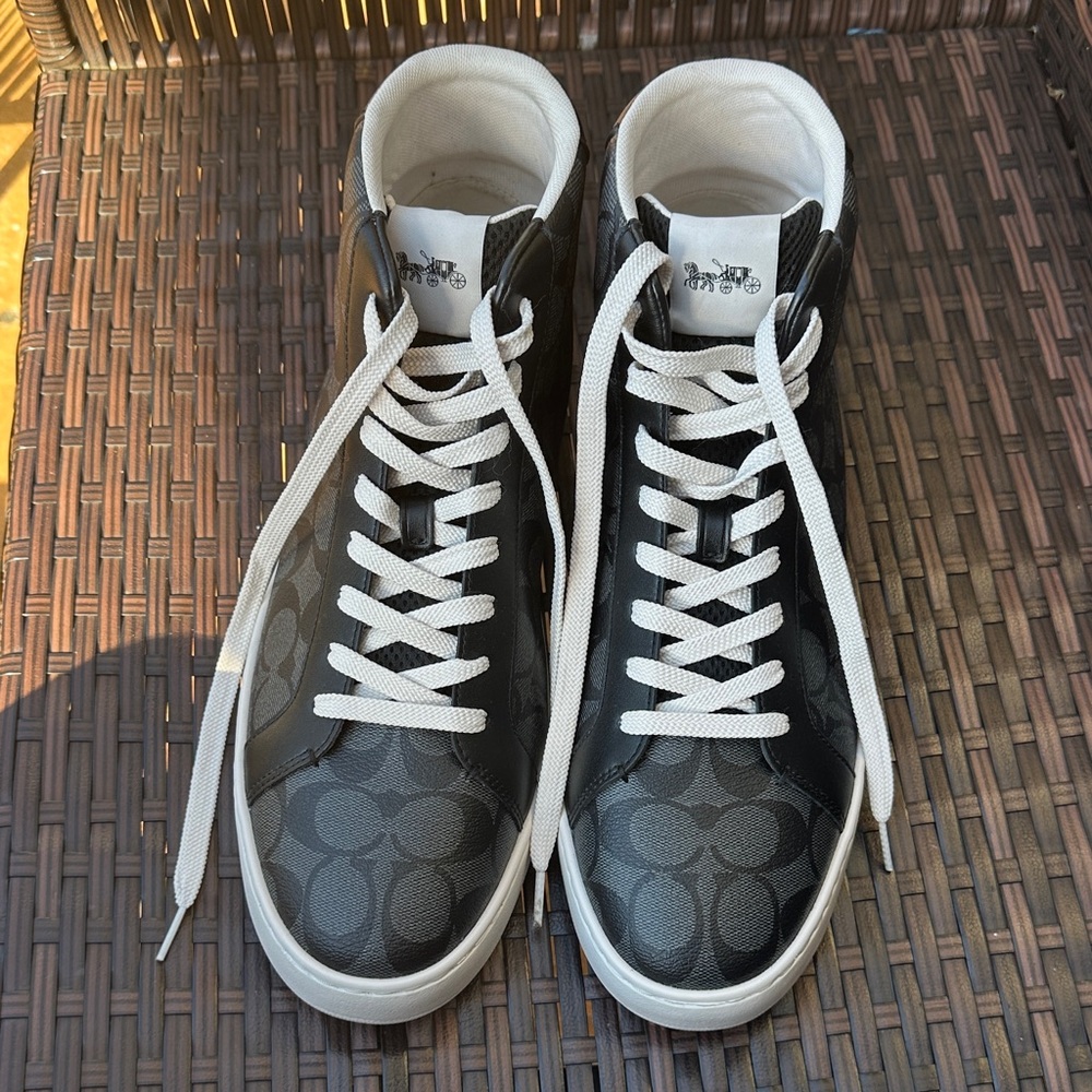 Black and White High-Top Sneakers